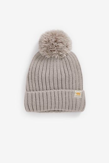 NEXT Bommelmütze Gerippte Strickmütze mit Bommel 1-St mehr Super Sparpreis