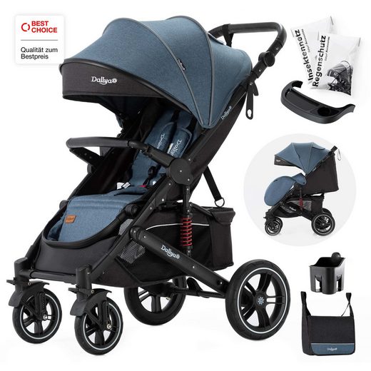 DALIYA® Kinder-Buggy RAPIDY Buggy Kinderwagen, XXL Set, kompakt, Kinderbuggy, Sportwagen (10-tlg), Liegeposition, Fußsack, Spieltisch, Wickeltasche, Regenverdeck mehr Begrenztes Angebot