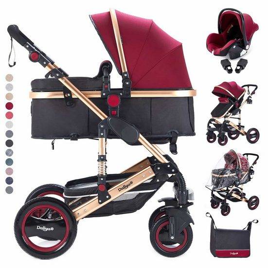 DALIYA® Kombi-Kinderwagen BAMBIMO 3in1 Kinderwagen & Buggy, Babyschale mit Adapter, Alu-Rahmen (15-tlg), 3in1 Kinderwagen, Babywanne & Buggy, Babyschale, Adapter, Wickeltasche mehr Osterangebot