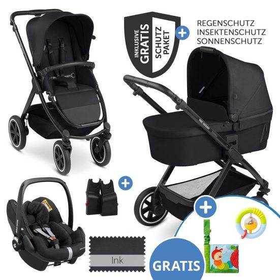 ABC DESIGN Kombi-Kinderwagen Samba - 3in1 - Ink Kinderwagen Buggy Set mit Babywanne, Maxi Cosi Pebble Pro & Zubehör mehr Neuheiten