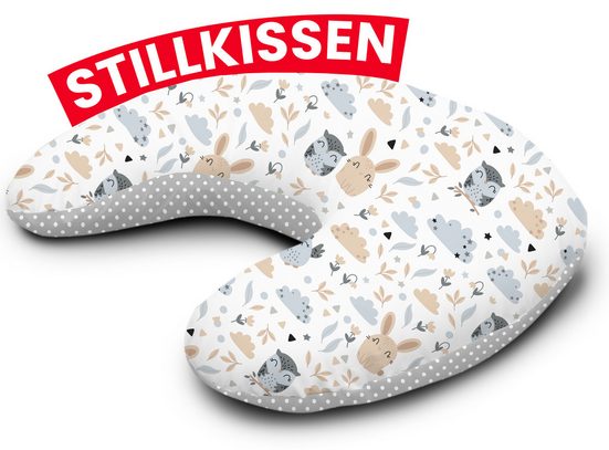 AMILIAN Stillkissen Lagerungskissen - Seitenschläferkissen - Stillkissen klein Schwangerschaftskissen zum Schlafen, pregnancy pillow mit Füllung inkl. Bezug mit Stickerei (60x42 cm), für Mütter und Babys mehr Rabatte dieses Monats