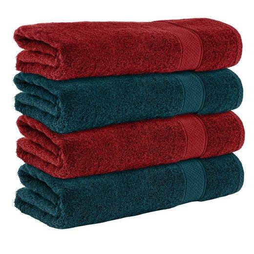 KOMFORTEC Badetücher 100% Baumwolle, 470 g/m² Frottee (4-St), Handtücher 70x140 cm Set, Weich mehr Speichern exportieren