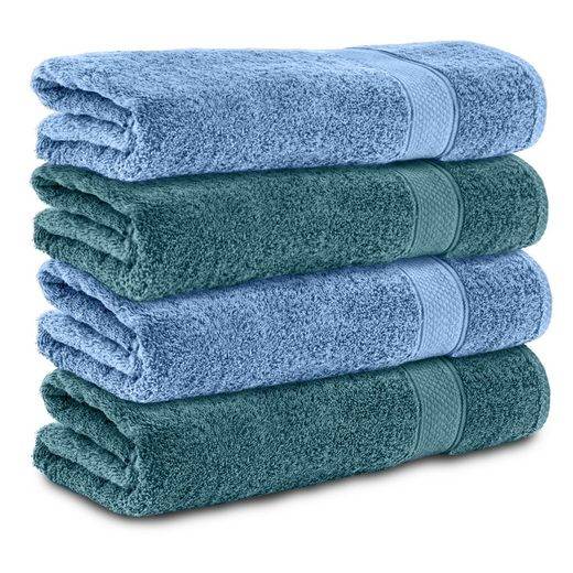 KOMFORTEC Badetücher 100% Baumwolle, 470 g/m² Frottee (4-St), Handtücher 70x140 cm Set, Weich mehr Speichern exportieren