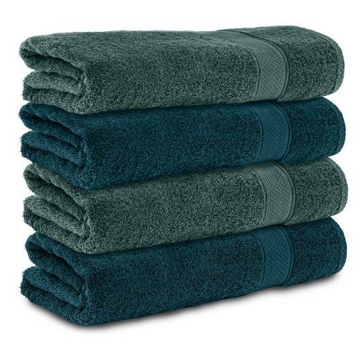 KOMFORTEC Badetücher 100% Baumwolle, 470 g/m² Frottee (4-St), Handtücher 70x140 cm Set, Weich mehr Black Friday Preise