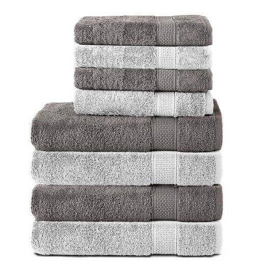 KOMFORTEC Handtuch Set 100% Baumwolle, 4 Badetücher 70x140 und 4 Handtücher 50x100 cm Frottee (Packung, 8-St), Badehandtuch & XXL Saunatuch, Weich, Towel, Groß mehr Meist gekauft