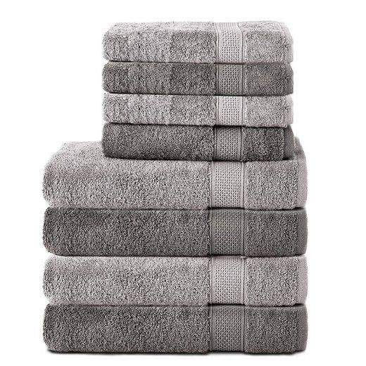 KOMFORTEC Handtuch Set 100% Baumwolle, 4 Badetücher 70x140 und 4 Handtücher 50x100 cm Frottee (Packung, 8-St), Badehandtuch & XXL Saunatuch, Weich, Towel, Groß mehr Fabrikpreis