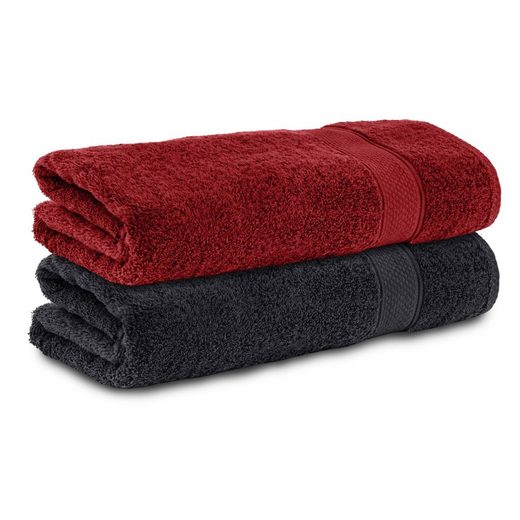 KOMFORTEC Badetücher 100% Baumwolle, 470 g/m² Frottee (2-St), Handtücher 70x140 cm Set, Weich mehr Super Sparpreis