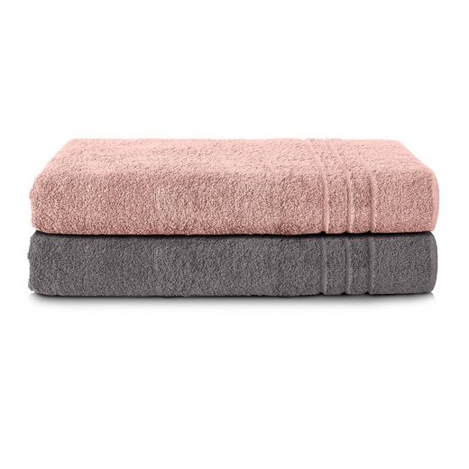 KOMFORTEC Saunatuch 80x200 cm Saunatücher Set aus 100% Baumwolle Frottee (2-St), XXL, Weich, Groß, Schnelltrocknend mehr 50% Rabatt für begrenzte Zeit