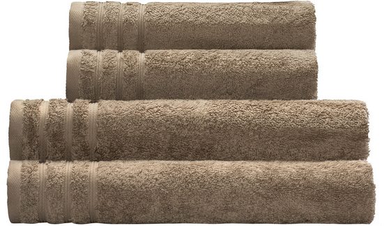 KLEINE WOLKE Handtuch Set Royal Frottier (Set, 4-St), Uni Farben, Handtücher, Duschtücher, Bordüre, weich mehr Osterangebot