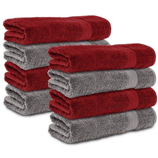 KOMFORTEC Handtücher 100% Baumwolle, 470 g/m² Frottee (8-St), Badetücher 50x100 cm Set, Weich mehr Kostenlose Rückgabe