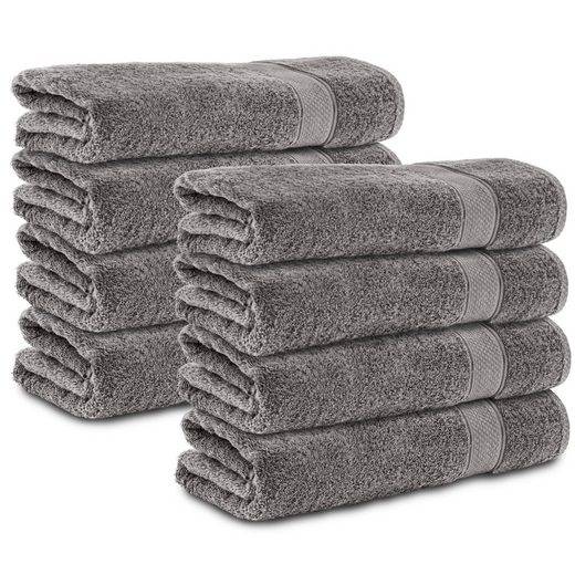 KOMFORTEC Handtücher 100% Baumwolle, 470 g/m² Frottee (8-St), Badetücher 50x100 cm Set, Weich mehr Letzter Tag