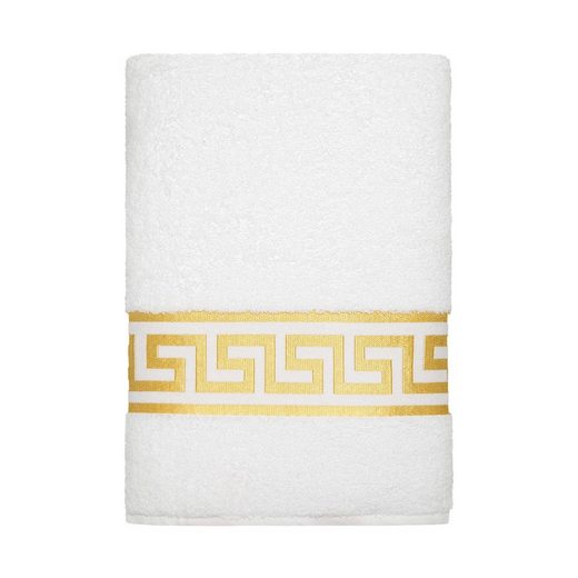 BELLE ARTI Handtücher Luxus Mäander Gästetücher Badetücher Duschtücher Saunatücher in Set (1-St), schwarz, weiss, beige, rot, gold, 100% Baumwolle, Frottee, eingestickt mehr Super Sparpreis