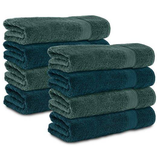 KOMFORTEC Badetücher 100% Baumwolle, 470 g/m² Frottee (8-St), Handtücher 70x140 cm Set, Weich mehr Kostenloser Versand international