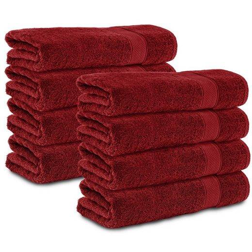 KOMFORTEC Badetücher 100% Baumwolle, 470 g/m² Frottee (8-St), Handtücher 70x140 cm Set, Weich mehr Begrenzt auf 3 Tage
