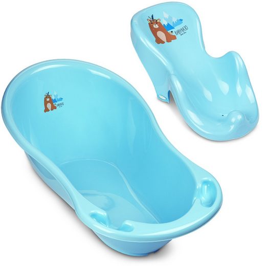 BABYKAJO Babybadewanne (Komplett-Set, 2-tlg), Baby Wanne + Wanneneinsatz - TÜV Rheinland geprüft mehr Räumungsverkauf