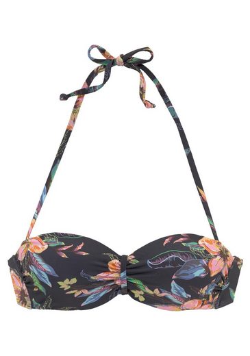 LASCANA Bügel-Bandeau-Bikini-Top Malia mit tropischem Print mehr Super Rabatt