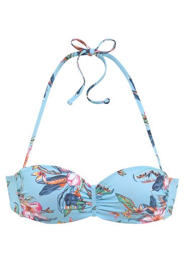 LASCANA Bügel-Bandeau-Bikini-Top Malia mit tropischem Print mehr Super Rabatt