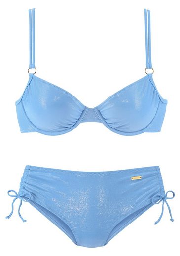 LASCANA Bügel-Bikini mit goldfarbener Glanzbeschichtung mehr 50% Rabatt mit kostenlosem Versand
