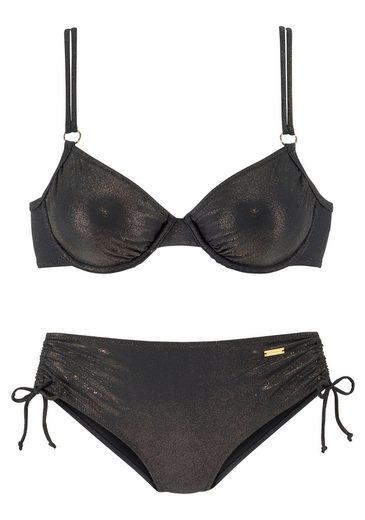 LASCANA Bügel-Bikini mit goldfarbener Glanzbeschichtung mehr 50% Rabatt mit kostenlosem Versand