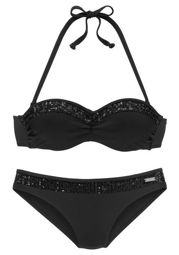 BRUNO BANANI Bügel-Bandeau-Bikini mit Pailletten mehr Kostenlose Rückgabe