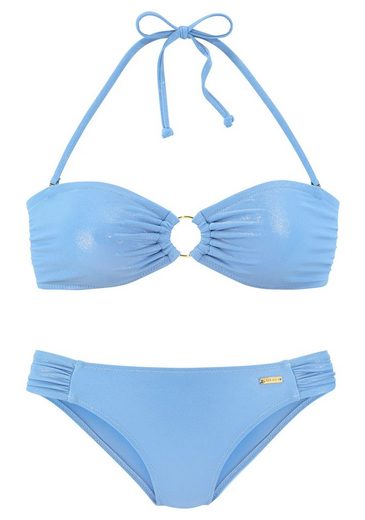LASCANA Bandeau-Bikini mit goldfarbener Glanzbeschichtung mehr Letzte 3 Tage