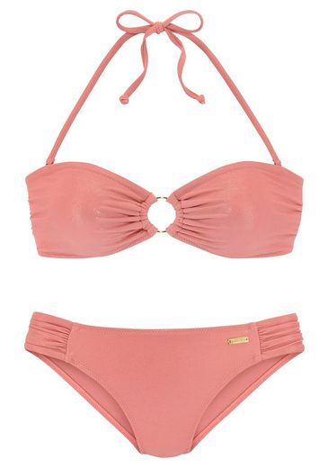 LASCANA Bandeau-Bikini mit goldfarbener Glanzbeschichtung mehr JETZT KAUFEN