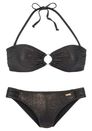 LASCANA Bandeau-Bikini mit goldfarbener Glanzbeschichtung mehr JETZT KAUFEN