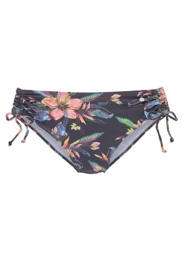 LASCANA Bikini-Hose Malia mit seitlicher Raffung mit tropischem Print mehr Clearance-Verkauf