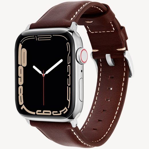 WIIUKA Smartwatch-Armband tiime Armband aus Leder für die Apple Watch Serie 1-8, SE, Ultra Handgefertigt - Deutsches Leder, Premium Qualität mehr Flash Sale