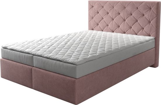 DELIFE Boxspringbett Dream-Great Mikrofaser Grau 120x200 cm mit Matratze und Topper mehr Begrenzt auf 3 Tage