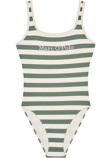 MARC O'POLO Badeanzug tiefer Rückenausschnitt, Logoschriftzug vorn mehr Super Rabatt