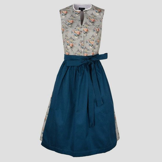 RAMONA LIPPERT Dirndl Tara Damen 2 teiliges geblümt hochgeschlossen Olivgrün Rocklänge 70 cm mehr Exklusivangebot