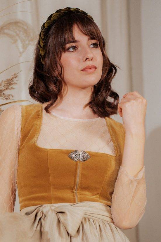 MARJO Dirndl Samt Dirndl 2tlg. - CAMELLA - camel/taupe/beige mehr Black Friday
