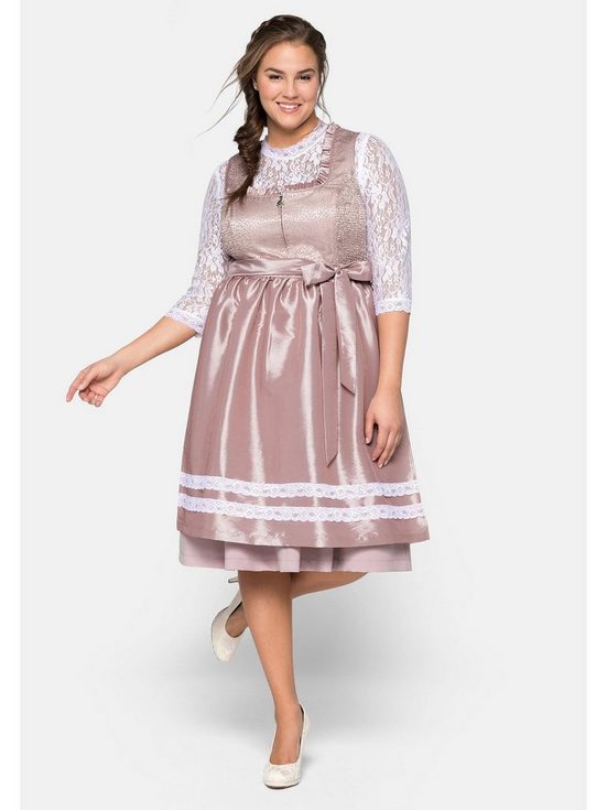 SHEEGO Dirndl Große Größen mit Schürze und Spitzenbluse 3tlg. mehr Cyber Monday