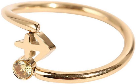 FIRETTI Fingerring Schmuck Geschenk Damenring Sternzeichen Made in Germany - mit Zirkonia (synth) mehr Bis zu 60% Rabatt
