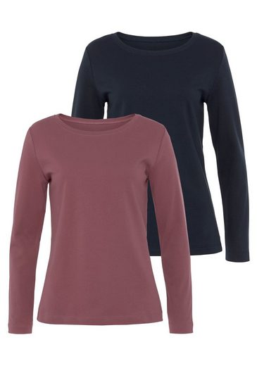 VIVANCE Langarmshirt (Packung, 2-tlg) aus besonders weicher und fester Baumwolle mehr Rabatte dieses Monats