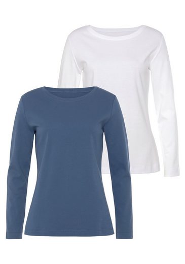 VIVANCE Langarmshirt (Packung, 2-tlg) aus besonders weicher und fester Baumwolle mehr 2025
