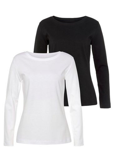 VIVANCE Langarmshirt (Packung, 2-tlg) aus besonders weicher und fester Baumwolle mehr 2025