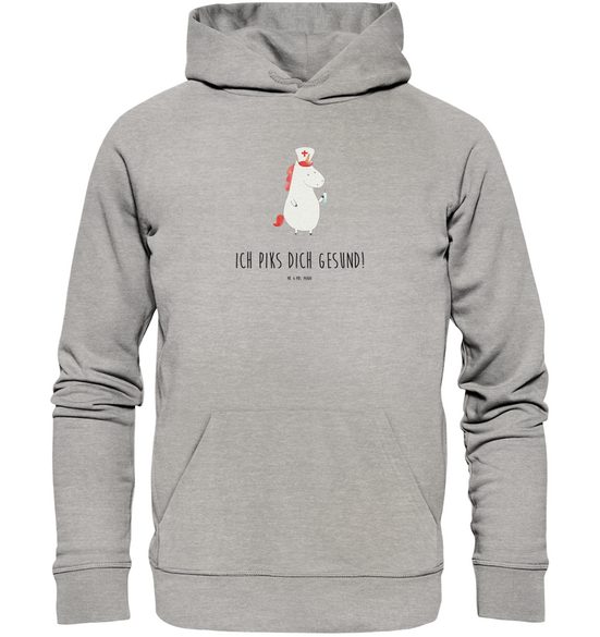MR. & MRS. PANDA Hoodie Größe XXL Einhorn Krankenschwester - Heather Grey - Geschenk, Öko-Hoo (1-tlg) Flauschig weich mehr Jubiläumsangebot