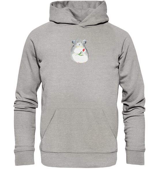 MR. & MRS. PANDA Hoodie Größe XXL Chinchilla Blume - Heather Grey - Geschenk, Oberteil, lusti (1-tlg) Besonders weich mehr Online Outlet