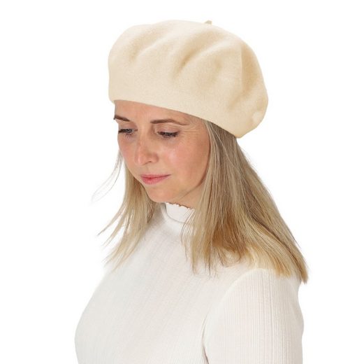 HALSÜBERKOPF ACCESSOIRES Baskenmütze Filzbaske modische Baskenmütze aus reinem Wollfilz mehr Rabatte dieses Monats