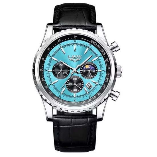 TIDY Quarzuhr LIGE Herren-Armbanduhr, modisch, Chrono Edelstahl, lässig, Sky Blue mehr Blitzverkäufe