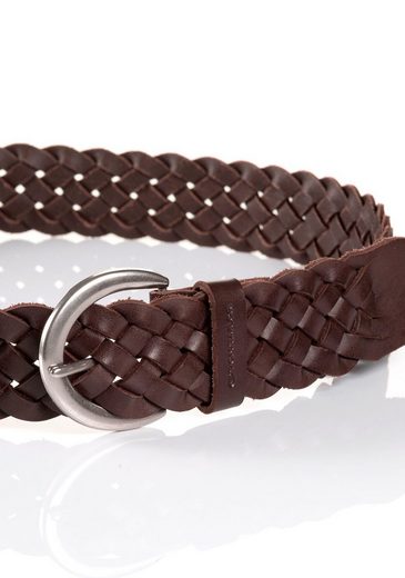 TOM TAILOR Ledergürtel TTLISA 4 cm breiter Damengürtel, Flechtledergürtel, modisches Must-Have mehr Fabrik Onlineshop