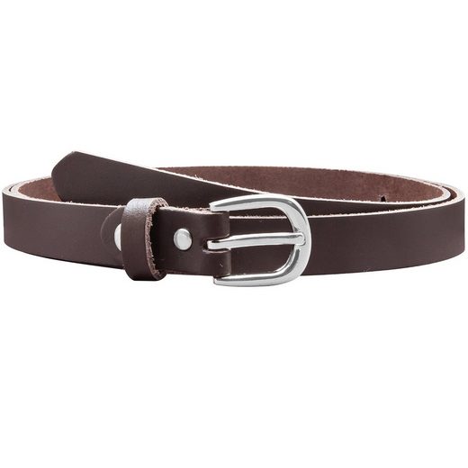 COLOGNEBELT Ledergürtel A8-SL Ledergürtel in Rot - 2 cm Breit - mit silberner abgerundeter Gürtelschließe - modern, leger, klassisch mehr Großer Ausverkauf