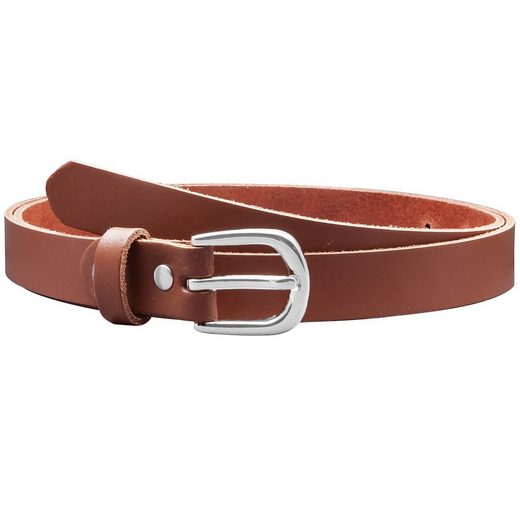 COLOGNEBELT Ledergürtel A8-SL Ledergürtel in Rot - 2 cm Breit - mit silberner abgerundeter Gürtelschließe - modern, leger, klassisch mehr Flash Sale