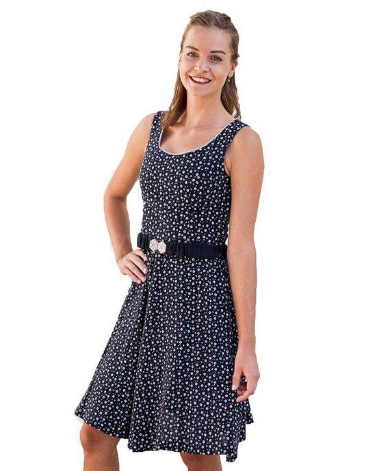 TURI LANDHAUS Dirndl Trachtenkleid 'Kati' mit Blümchenmuster, Marine B mehr Versandkostenfrei