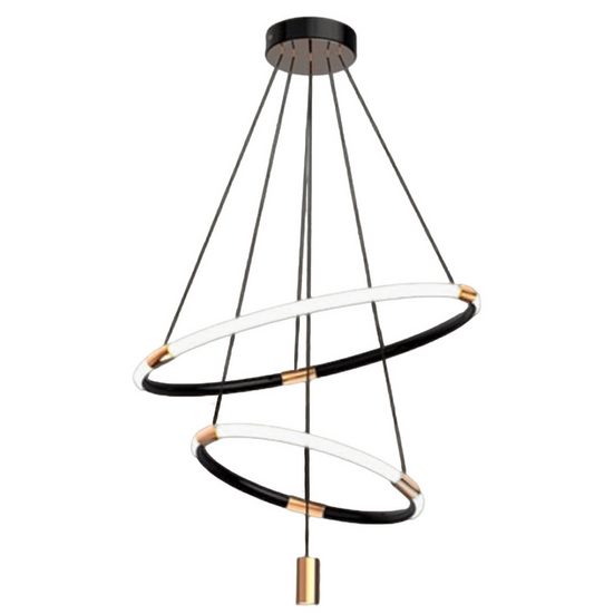 VICBUY Pendelleuchte LED Pendelleuchten, Esszimmer Pendellampe, Kreative 2 Ringe mit Strahler Deckenleuchte,Stufenlos dimmbare Wohnzimmerdeckenlampe, Mit Fernbedienung, 3 Lichtfarben, Küche,Schlafzimmer, ø 35/55cm mehr Limitierter Zeitrabatt