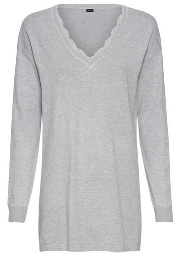 LAURA SCOTT Strickpullover mit Spitzen am Ausschnitt mehr Begrenztes Angebot