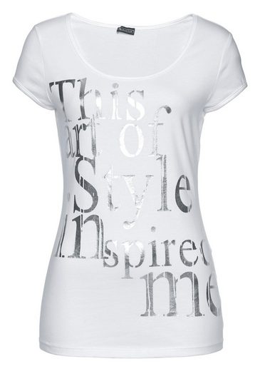 LAURA SCOTT Rundhalsshirt mit Folienprint mehr Black Friday
