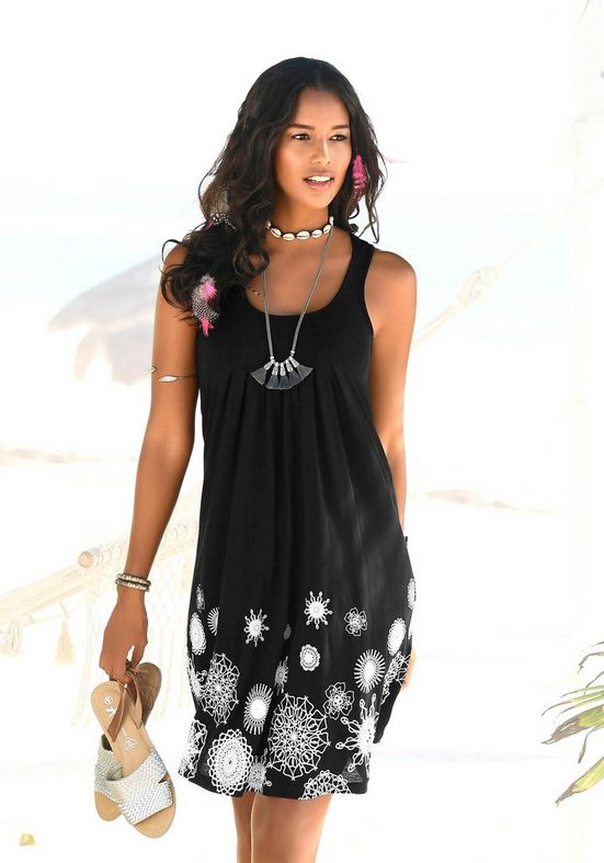 BEACHTIME Strandkleid mit grafischem Druck, leichtes Sommerkleid aus Jersey mehr Valentinstagsangebot